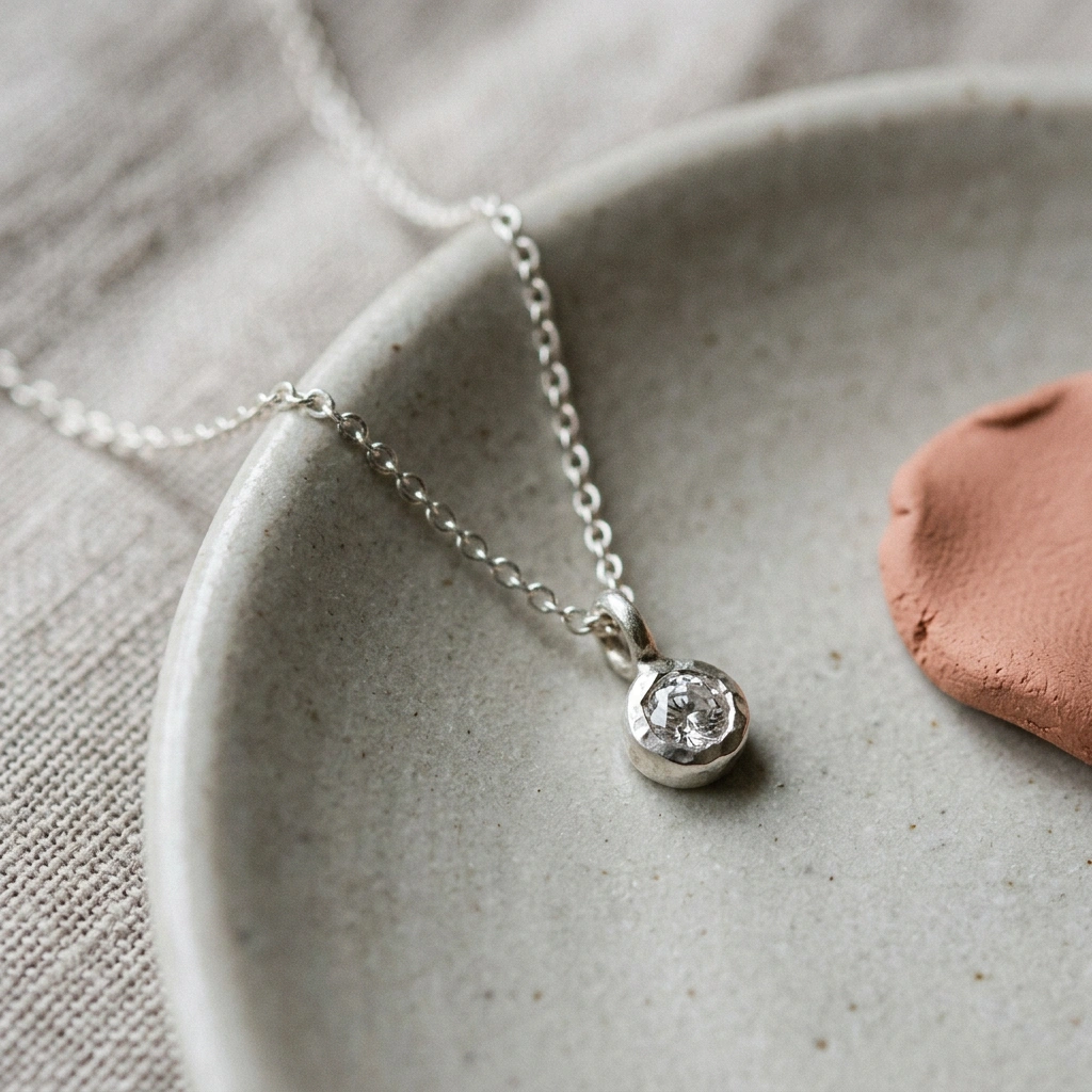 Collier met edelsteen — Zilver & edelsteen