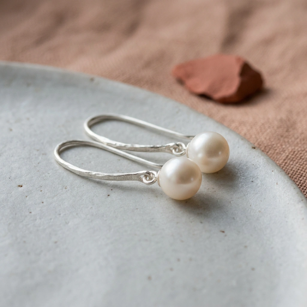 Oorhangers met parel — Zilver & zoetwaterparel