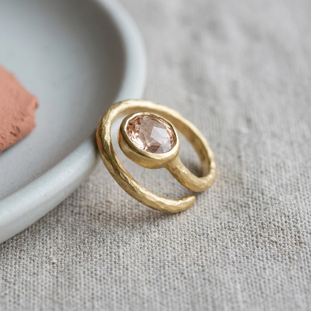 Gouden ring met edelsteen — Geelgoud & edelsteen
