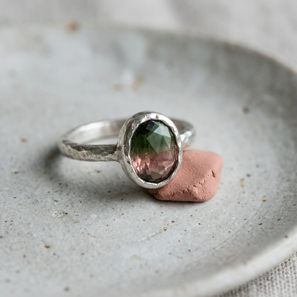 Ring met toermalijn — Zilver & toermalijn